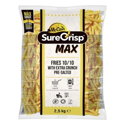 Frozen fries SureCrisp with skin, 10x10mm, McCain, 2.5 kg